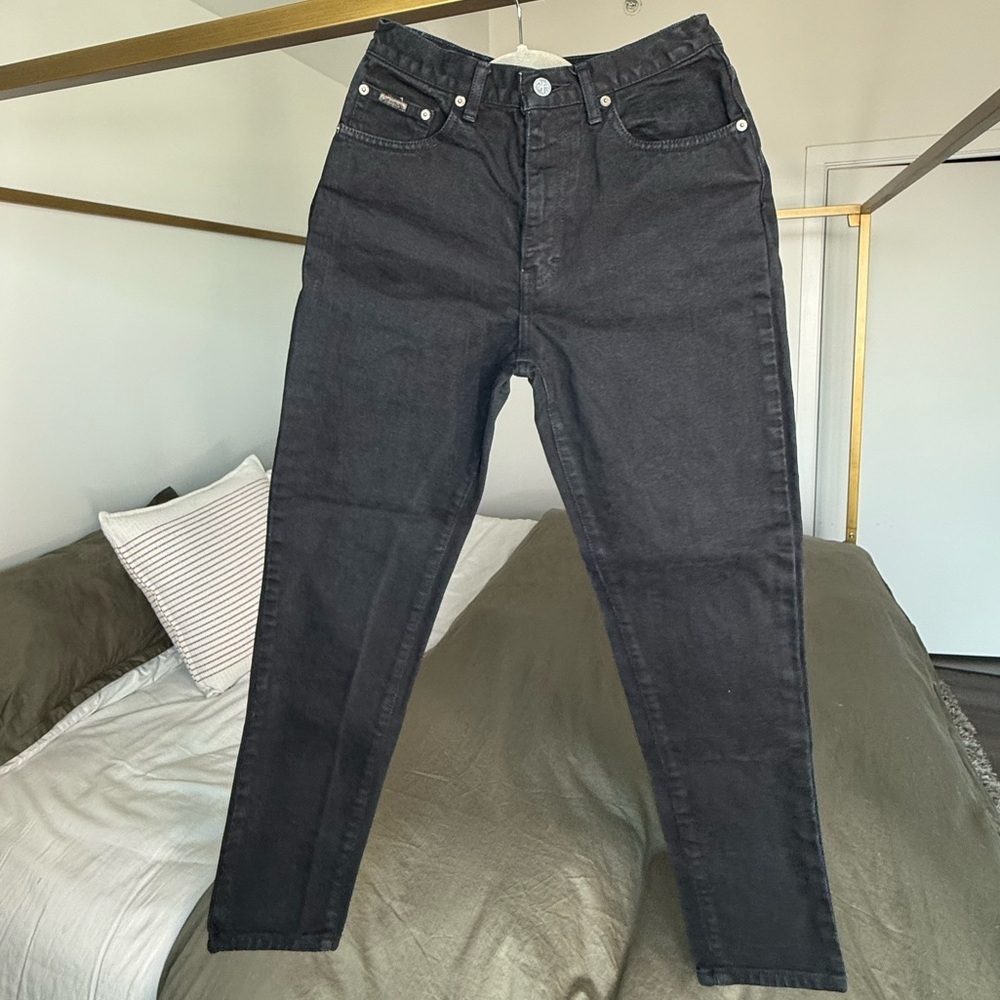 Vintage Calvin Klein Jeans Black Jrs 7 Super Slim 100% Cotton 90s Y2K Iconic Fit